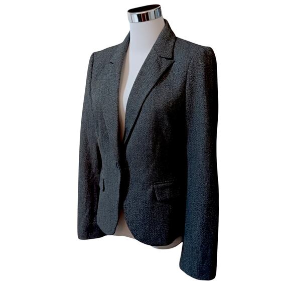 EXPRESS Tweed Blazer‎ Jacket Size 6 Good Quality Career Professional Dark Gray - Picture 12 of 12